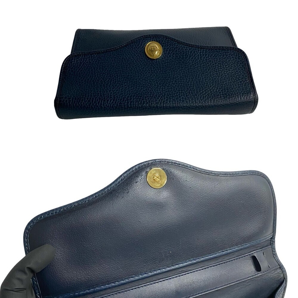 CHRISTIAN DIOR Blue Leather Pochette Shoulder Bag - Picture 8 of 9